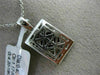 ESTATE 2.2CT DIAMOND & AAA RUBY 18K WHITE GOLD RECTANGULAR FILIGREE LOVE PENDANT