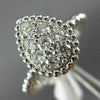 ESTATE WIDE .40CT DIAMOND 14K WHITE GOLD CLUSTER MILGRAIN BEADED PEAR SHAPE RING