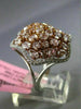 ESTATE EXTRA LARGE GIA 3.31CT DIAMONDS 18KT TWO TONE GOLD STAR CLUSTER LOVE RING