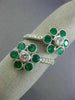 ESTATE EXTRA LARGE 2.29CT DIAMOND & AAA EMERALD 18KT WHITE GOLD FLOWER LOVE RING