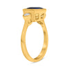 LARGE 2.72CT DIAMOND & AAA SAPPHIRE 14KT YELLOW GOLD EMERALD CUT ENGAGEMENT RING
