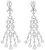 LARGE 10.0CT DIAMOND 18K WHITE GOLD ROUND & MARQUISE MULTI LEAF HANGING EARRINGS