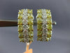 ESTATE WIDE 5.22CT WHITE & FANCY YELLOW DIAMOND 18KT 2 TONE GOLD 3 ROW EARRINGS