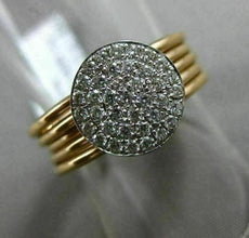 ESTATE .31CT DIAMOND 18KT WHITE & ROSE GOLD 3D CIRCULAR MULTI BAND PAVE FUN RING