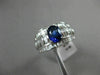 ESTATE WIDE 3.27CT DIAMOND & SAPPHIRE 18K WHITE GOLD 3D FILIGREE ENGAGEMENT RING