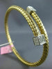 ESTATE LARGE .82CT DIAMOND 14K 2 TONE GOLD 3D SQUARE CRISS CROSS BANGLE BRACELET