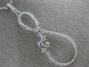 ESTATE LARGE .42CT ROUND DIAMOND 14KT WHITE GOLD 3D INFINITY FLOWER LOVE PENDANT