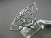 ESTATE LARGE .46CT ROUND DIAMOND 14KT WHITE GOLD OPEN FILIGREE FLUER DE LIS RING