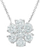 ESTATE LARGE 2.35CT DIAMOND 18KT WHITE GOLD 3D FLOWER LOVE NECKLACE