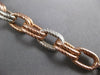 ESTATE LONG .96CT DIAMOND 14KT WHITE & ROSE GOLD OVAL LINK TOGGLE LOVE BRACELET
