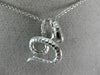 ESTATE .32CT DIAMOND & AAA SAPPHIRE 14K WHITE GOLD HAPPY SNAKE FLOATING PENDANT