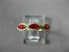 ESTATE .71CT DIAMOND & AAA RUBY 14K YELLOW GOLD 3D HALO WEDDING ANNIVERSARY RING