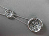 ESTATE 1.03CT WHITE & BLACK DIAMOND 14KT WHITE GOLD 3D FLOWER LARIAT NECKLACE