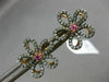 .54CT DIAMOND & AAA PINK SAPPHIRE 14KT BLACK & ROSE GOLD 3D FLOWER STUD EARRINGS