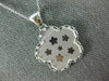 ESTATE 14KT WHITE GOLD 3D CLASSIC FLOWER WITH STAR PENDANT #1640