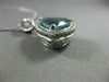 ESTATE LARGE 6.09CT DIAMOND & AQUAMARINE 14K WHITE GOLD 3D TRILLION HALO PENDANT