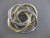 ANTIQUE LARGE 14K WHITE YLW GOLD CLETIC KNOT PIN BROOCH #20843