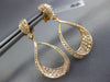 ESTATE 1.09CT DIAMOND 18KT ROSE GOLD 3D OPEN TEAR DROP PAVE HANGING EARRINGS