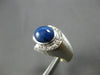 4.6CT DIAMOND & AAA STAR SAPPHIRE 14KT WHITE GOLD MATTE & SHINY MENS RING #27687