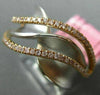 ESTATE WIDE .31CT PINK DIAMOND 18KT WHITE & ROSE GOLD MULTI ROW X LOVE FUN RING