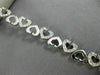 ANTIQUE 1.0CT DIAMOND 14KT WHITE GOLD 3D CLASSIC OPEN HEART LOVE BRACELET #17775