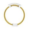 ESTATE WIDE .14CT DIAMOND 14K 2 TONE GOLD MULTI ROW CRISS CROSS X LOVE COIL RING