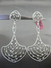 ESTATE EXTRA LARGE 3.10CT DIAMOND 14KT WHITE GOLD OPEN FILIGREE HANGING EARRINGS
