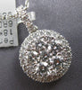 LARGE 1.17CT DIAMOND 18KT WHITE GOLD 3D CLUSTER INVISIBLE HALO FLOATING PENDANT