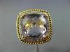 ESTATE LARGE 10.93CT DIAMOND & AAA AMETHYST 14KT YELLOW GOLD ROPE FILIGREE RING
