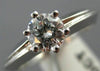 ESTATE WIDE .50CT ROUND DIAMOND 18K WHITE GOLD SOLITAIRE ENGAGEMENT RING #11347