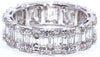 ESTATE LARGE 2.85CT ROUND & BAGUETTE DIAMOND 18KT WHITE GOLD ETERNITY LOVE RING