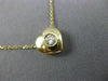 ESTATE .15CT DIAMOND 14KT YELLOW GOLD 3D CLASSIC SOLITAIRE HEART PENDANT #14337