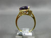 LARGE 3.24CT DIAMOND & AAA TRILLION AMETHYST 14KT YELLOW GOLD MILGRAIN FUN RING
