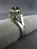ESTATE WIDE .96CT DIAMOND & SAPPHIRE 14KT WHITE GOLD OVAL FLOWER ENGAGEMENT RING