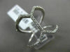 ESTATE LARGE .28CT DIAMOND 14KT WHITE GOLD 3D OPEN DOUBLE PENTAGON FUN RING