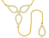 LARGE .55CT DIAMOND 14KT YELLOW GOLD MULTI LEAF TEAR DROP FLOWER LARIAT NECKLACE