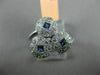 ESTATE WIDE .69CT DIAMOND & AAA SAPPHIRE 14KT WHITE GOLD TRIANGULAR CIRCLE RING
