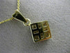 ESTATE .75CT DIAMOND 14KT YELLOW GOLD 3D INVISIBLE SQUARE PENDANT & CHAIN #17373