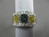 ESTATE WIDE 1.36CT MULTI COLOR DIAMOND 14KT WHITE GOLD HEXAGON ANNIVERSARY RING