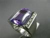 ESTATE EXTRA LARGE 9.22CT DIAMOND & AMETHYST & BLUE TOPAZ 14K WHITE GOLD 3D RING