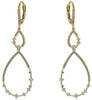 .59CT DIAMOND 14KT YELLOW GOLD 3D TEAR DROP ETOILE LEVERBACK HANGING EARRINGS
