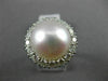 ESTATE LARGE 1.40CT DIAMOND & AAA SOUTH SEA PEARL 18KT WHITE GOLD HALO FUN RING