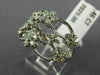 ESTATE WIDE .46CT DIAMOND 14K WHITE GOLD MULTI FLOWER BUTTERFLY ANNIVERSARY RING
