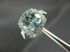 ESTATE LARGE 3.25CT DIAMOND & AAA AQUAMARINE 14KT WHITE GOLD 3D ENGAGEMENT RING