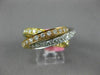 ESTATE LARGE 2.21CT DIAMOND 18K TRI COLOR GOLD ETERNITY TRINITY ANNIVERSARY RING