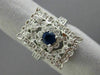 ESTATE LARGE .98CT DIAMOND & SAPPHIRE 14KT WHITE GOLD OPEN FILIGREE FLOWER RING