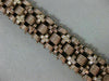 ESTATE WIDE & LONG 1.10CT DIAMOND 18K BROWN GOLD HANDCRAFTED MULTI LINK BRACELET
