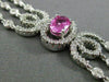ESTATE WIDE 8.31CT DIAMOND & PINK SAPPHIRE 18K WHITE GOLD 3D MULTI ROW BRACELET