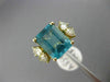 ESTATE LARGE 4.50CT DIAMOND & AAA BLUE APATITE 14KT YELLOW GOLD ENGAGEMENT RING
