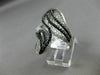 ESTATE MASSIVE 3.18CT WHITE & BLACK DIAMOND 14K WHITE GOLD 3D LEAF COCKTAIL RING